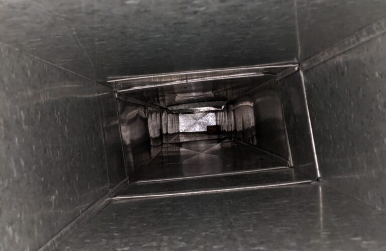 cleaned air duct free of dirt and debris