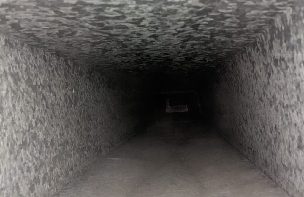 cleaned air duct in older home