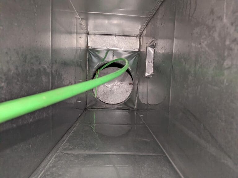 spraying out dust in duct