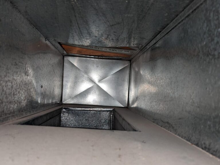 cleaned air duct after clog